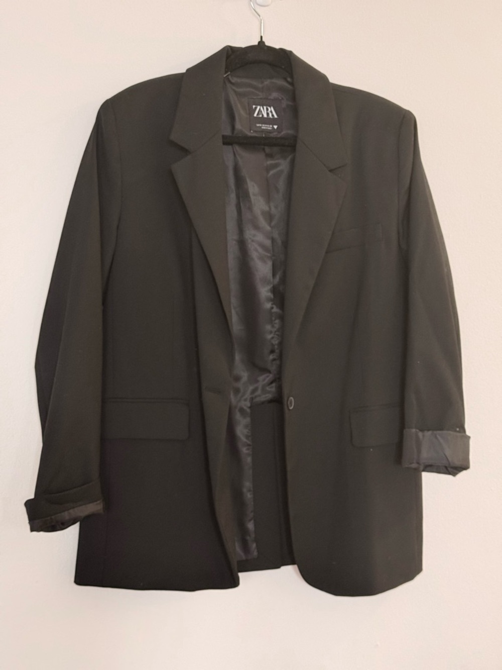 Zara Black Tailored Blazer with Notch Lapel